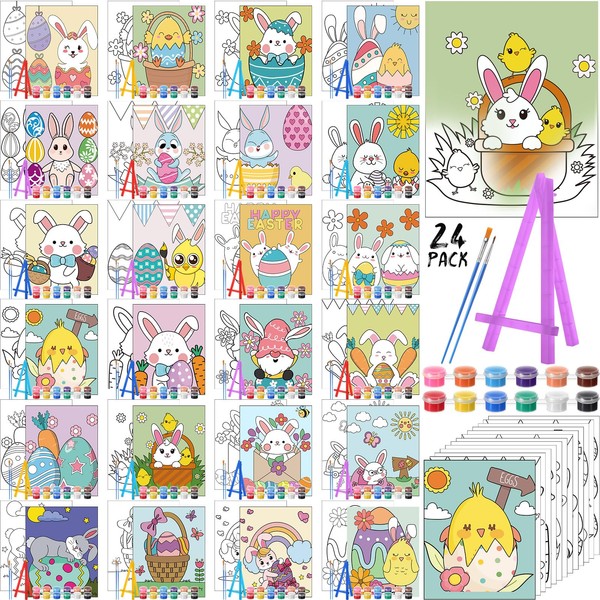 Blosssound 24 Set Easter Pre Drawn Canvas Pre Printed Canvas