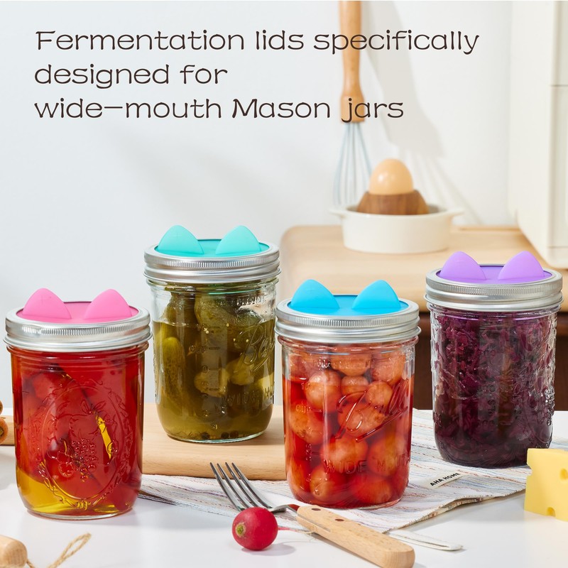 Wingcases Fermentation Lids Silicone Waterless Airlock, Suitable for Wide Mouth