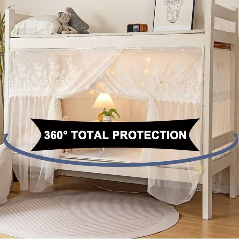 SCMTYWCQ 4 Corner Post Students Dorm Bunk Mosquito Net Bed