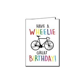 Birthday Card Bike Cycling Mamil Sport Wheelie - C67