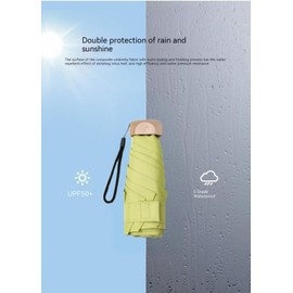 Oarwqvi Compact Travel Umbrella, 5.4 Inches Folding, UV Protection UPF 50+, Wind Resistant, 5 Colors (green)