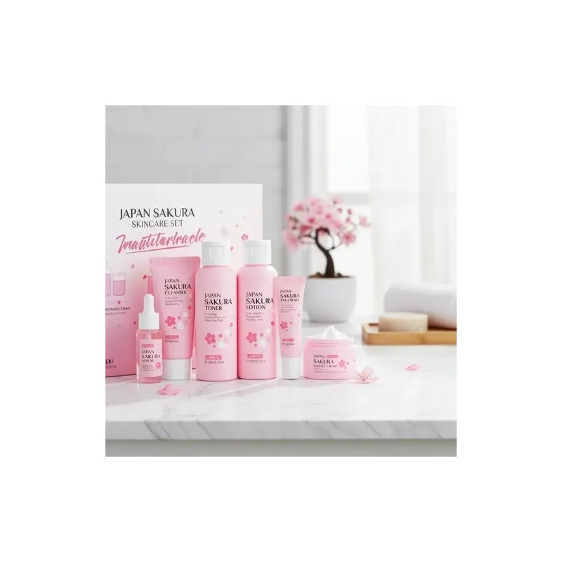 Kit Skincare Japan Sakura Piel Suave Y Sin Arrugas 6pzs