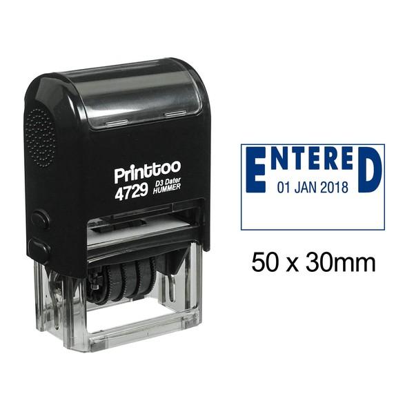 Printtoo Office Stationery Document Dater Stamp Self Inking with Entered