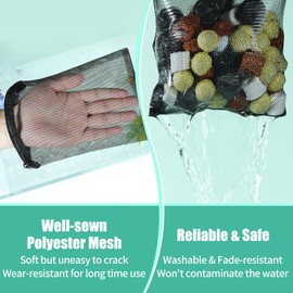 AQUANEAT 10pcs Aquarium Filter Media Bags, Fish Tank Coarse Mesh Bags with Plastic Zipper for Activated Carbon(5.5" x 8")