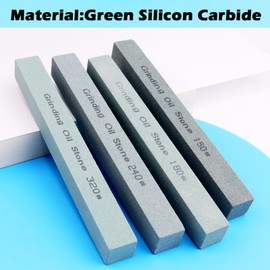 LWCUSNJ 4Pcs Square Sharpening Stone Set -Grits 150#, 180#, 240#, 320# Green Silicon Carbide Honing Whetstone Kit for Moldels, Metal & Knife Cutting Tools (150 * 16 * 16mm)