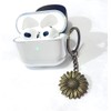 Antique Bronze Colored Sunflower Pendant Key Chain-Bronze Key Ring-Sunflower Keyring