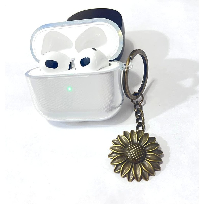 Antique Bronze Colored Sunflower Pendant Key Chain-Bronze Key Ring-Sunflower Keyring