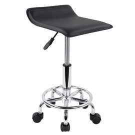 KKTONER Taburete Giratorio en Altura Ajustable para SPA Dibujo Tatuaje Trabajo Oficina de Bancos con Ruedas (Negro)                                   