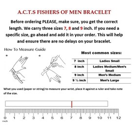 ACTS Bracelet Fishers Of Men .925 Sterling Silver Extra Large Link, Budded Cross Design