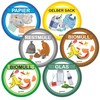 Set of 6 Colourful Waste Separation Stickers, Scratch and Weatherproof