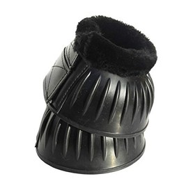 Rhinegold Fleece Trim Over-Reach Boot-Large-Black/Black