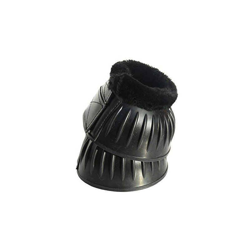 Rhinegold Fleece Trim Over-Reach Boot-Large-Black/Black