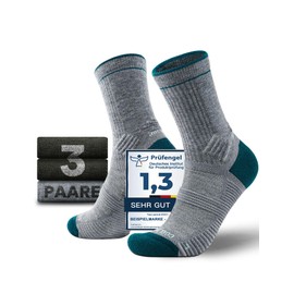 Juclise Men's Summer Thin Hiking Socks Coolmax Merino Compression Anti Blisters Padded Anti-Sweat Breathable Trekking Socks, Olive green x 2 + greywater green x 1, 12 - 15