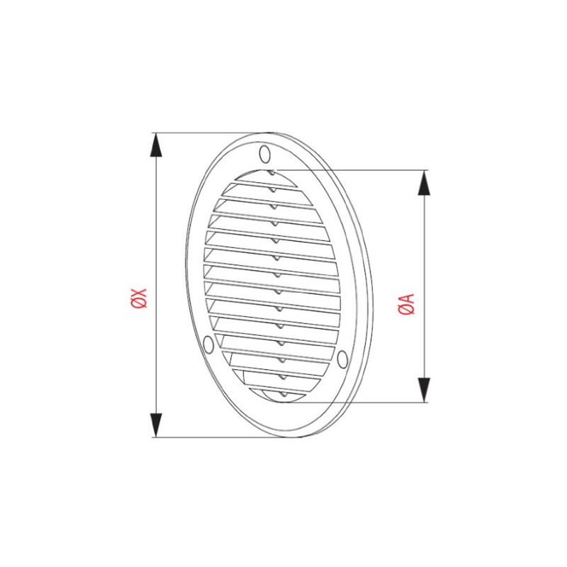 Circle Air Vent Grille Cover 241mm (9.5inch) Brown ABS Plastic