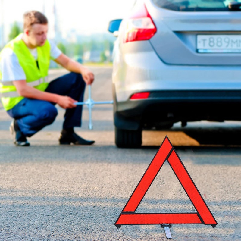 Houkary 3-in-1 Warning Triangle and Safety Vests Car Set 360