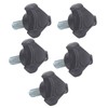 5Pcs Hand Knob Tightening Screw with Plastic Triangular Handle, Threaded