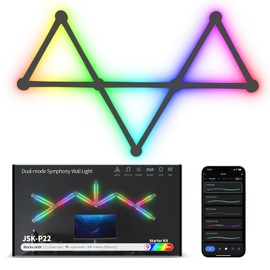 KOBAIBAN - Líneas de luz inteligente de pared, barras de luz LED WiFi RGB, sincronización de música regulable de color para bricolaje, decoración del hogar, barras de luz para amantes de la