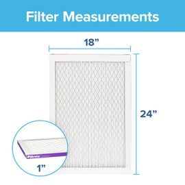 Filtrete 18x24x1 AC Furnace Air Filter, MERV 12, MPR 1500, CERTIFIED asthma & allergy friendly, 3 Month Pleated 1-Inch Electrostatic Air Cleaning Filter, 2-Pack (Actual Size 17.81x23.81x0.78 in)