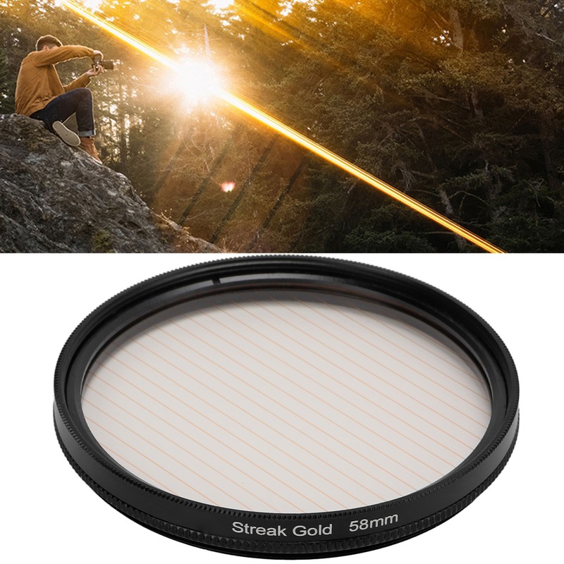 Gold Streak Anamorphic Effect Filter UHD Optical Glass Waterproof Scratch