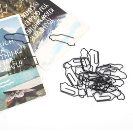 30-Piece Paper Clips in Various Sizes, Black Car Shape, Creativity, Coated Metal, Modeling, Durable and Rustproof Paper Clips for Paperwork
