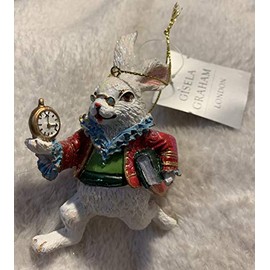 Gisela Graham : Christmas Decoration : White Rabbit