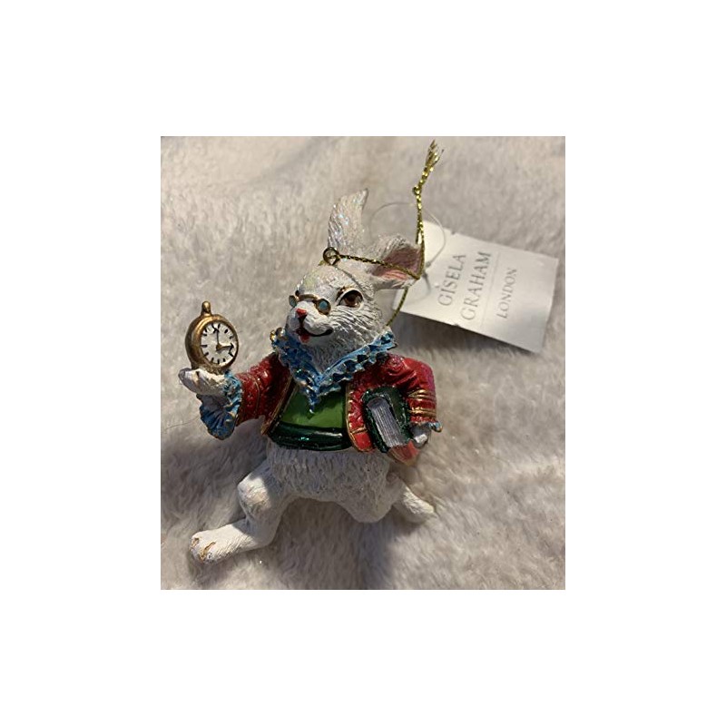 Gisela Graham : Christmas Decoration : White Rabbit