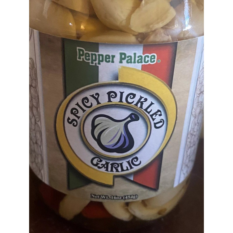 PEPPER PALACE SPICY PICKLED GARLIC - 16 OZ JAR BUY