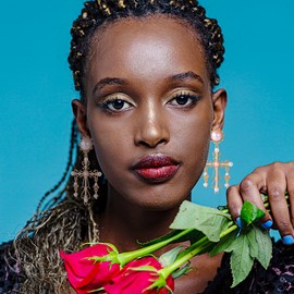 FOESSD Cross Earrings for Women - Pearl Dangle Earrings Big Cross Earrings Baroque Pearl Dangle Earring Jewelry Gold Christian Christmas Valentine Party Birthday Gift for Women Girls