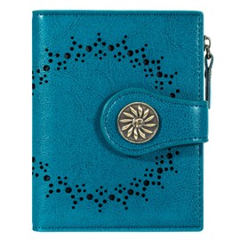 Tipmile Small Wallets Woman Leather Bifold RFID Blocking Card Holder Wallet with Zipper Coin Pocket