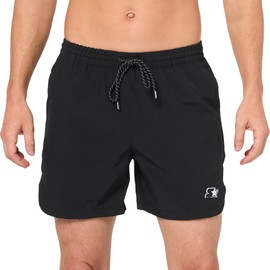 Starter Men's Standard Quick Dry Stretch Volley Swim Trunk, Black