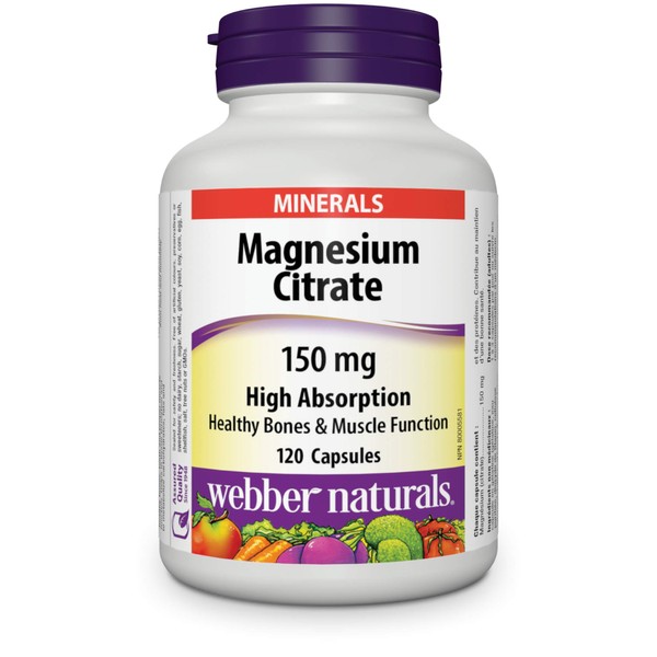 Webber Naturals Webber Naturals Magnesium Citrate 150 mg, 120 Capsules,