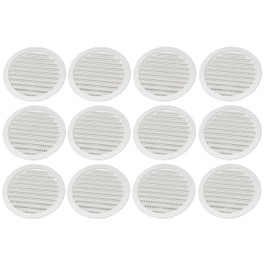 4" Round Plastic Louver Soffit Air Vent Reptile Screen Grille Cover (12, White)