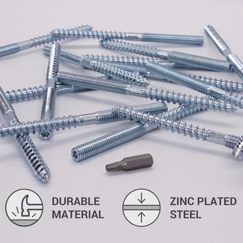 SKIR'CO (10 pcs) Hanger Bolts M8 x 120 mm, Double