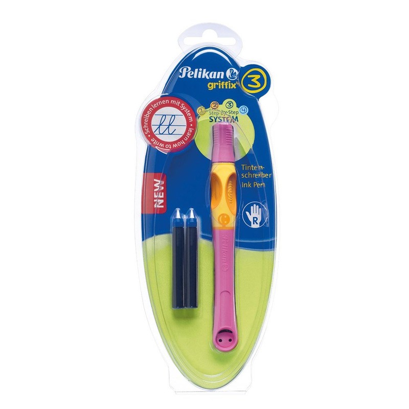 Pelikan 955237 928119 Tintenschreiber Griffix Pink (Berry) für Rechtshänder