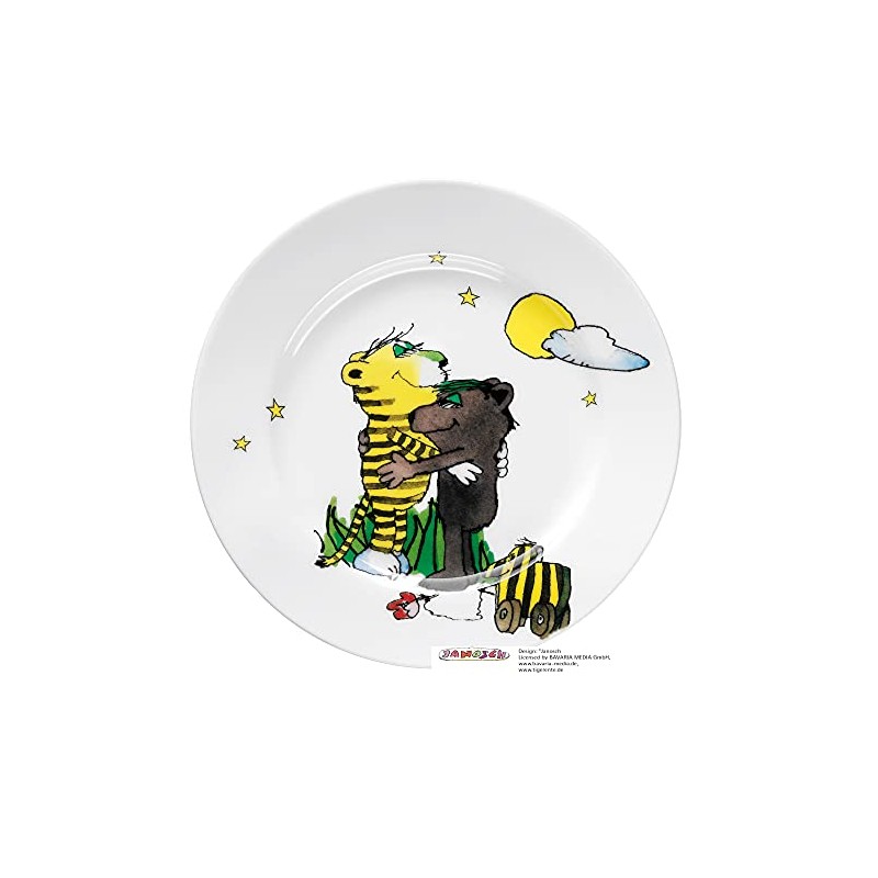 WMF Janosch Kindergeschirr Kinderteller 19 cm, Porzellan, spülmaschinengeeignet, farb- und