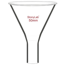 stonylab Glass Powder Funnel, Heavy Wall Borosilicate Glass Short Stem Funnel with 50 mm Top Diameter and 22 mm Stem Length
