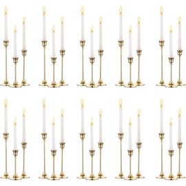 Gold Candle Holders Set -30pcs Taper Candle Holder for Candlesticks, Tall Metal Candlestick Holders for Table Centerpiece, Home Decor, Fits 3/4 Inch Thick Candles (Gold, 10 Sets(30 Pcs))