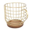 Coffee Pod Holder Iron Large Capacity Space Saving Wooden Base