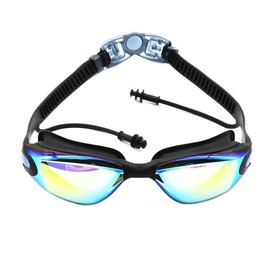 Adult Swimming Goggles for Pool & Water Play - Black One Size/One Size Blue Color Plated 3ea