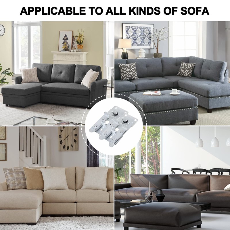 DEEPDREAM 4 Pack Sectional Couch Connectors Metal Couch Clips Sofa