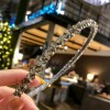 4pcs Doble Hilera De Diademas De Cristal De Moda Para