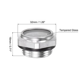 sourcing map Air Compressor Oil Level Indicator Sight Glass G3/4 Aluminium Liquid Indicator Window