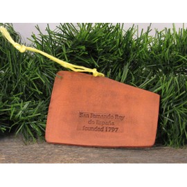 4" Christmas Tree Ornament San Fernando Rey de Espana California Mission Church Southwest Handmade Terracotta Clay Art Holiday Decor