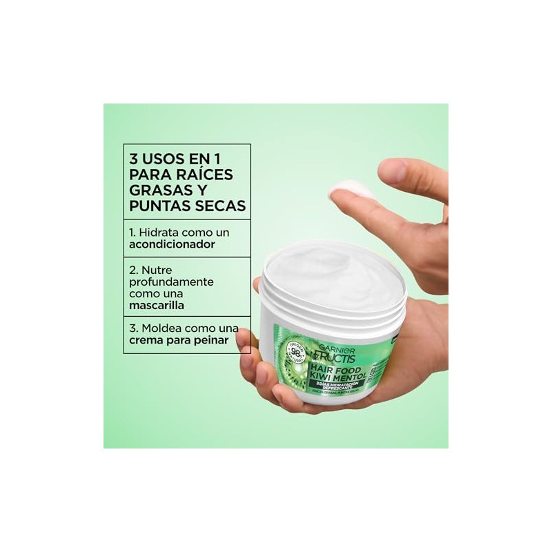 Kit Garnier Fructis HairFood Kiwi mascarilla para cabello hidratante 2Pack