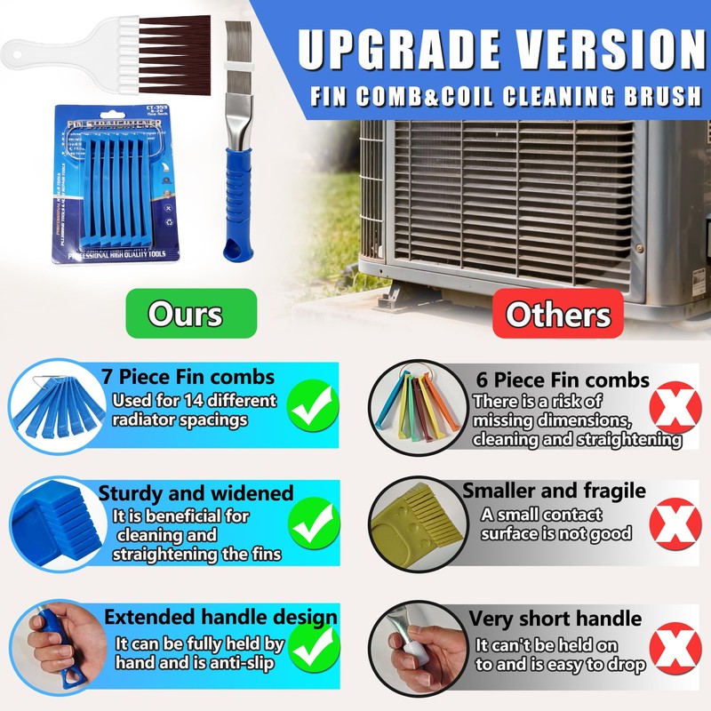 JAKAPHORIC 9 Pcs Air Conditioner Fin Comb Kit, Ac Fin