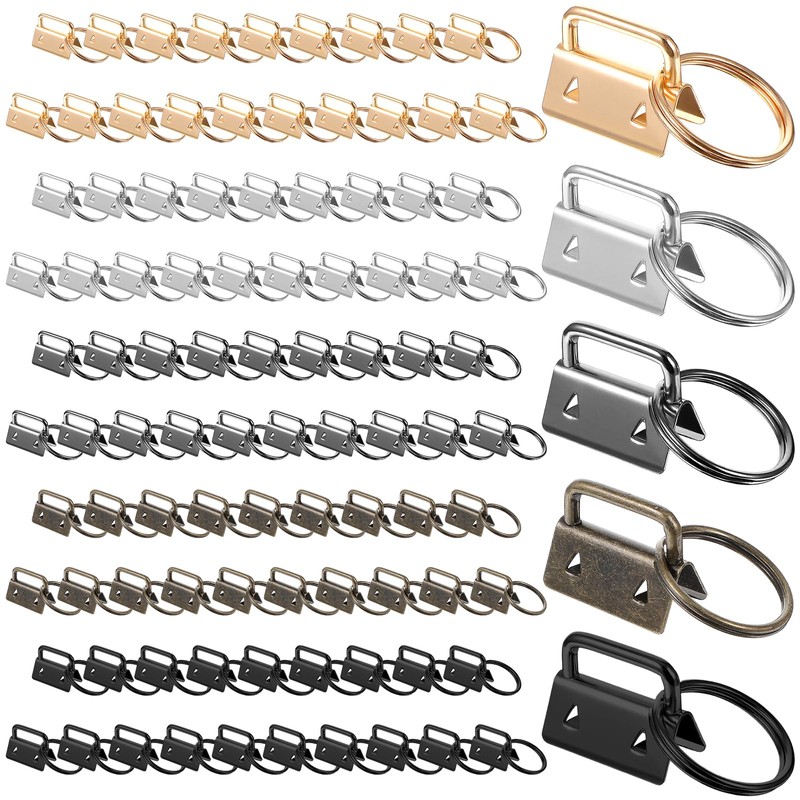 100 PCS Key Fob Hardware, 1 Inch Keychain Hardware with