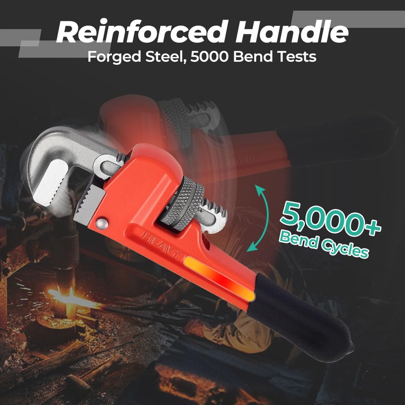 Pronese Heavy Duty 6 Inch Adjustable Pipe Wrench - Mini