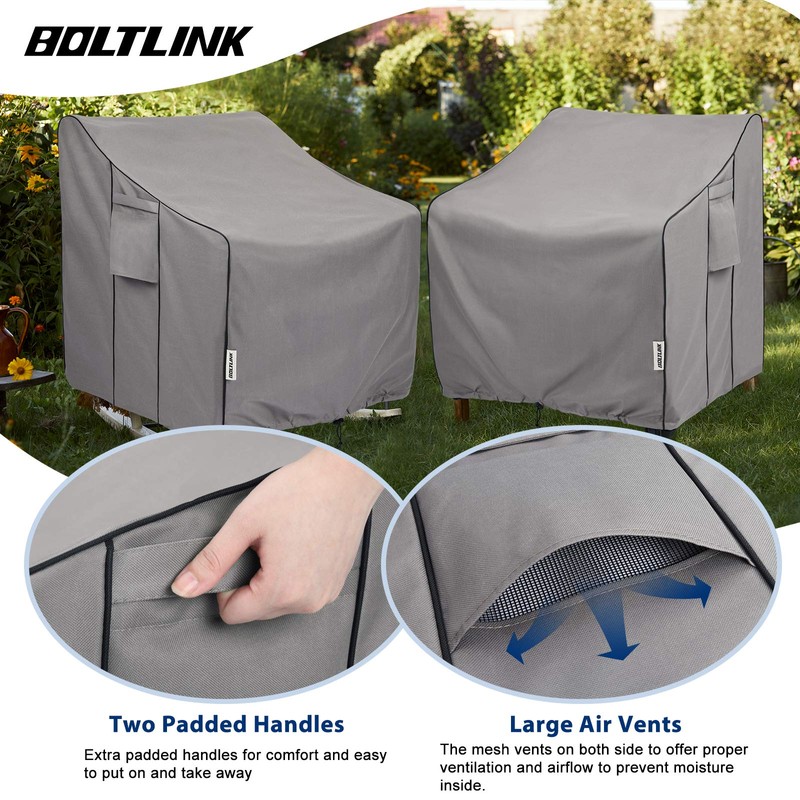 BOLTLINK Patio Chair Covers Waterproof, Heavy Duty Outdoor Furniture Covers
