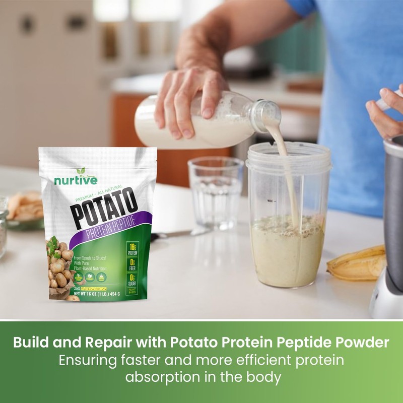 NURTIVE Potato Protein Peptide Powder - Plant-Based, Rich in Nutrients