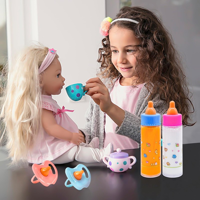 Jgalnim 15 PCS Baby Doll Accessories Magic Bottle Set,Pretend Play